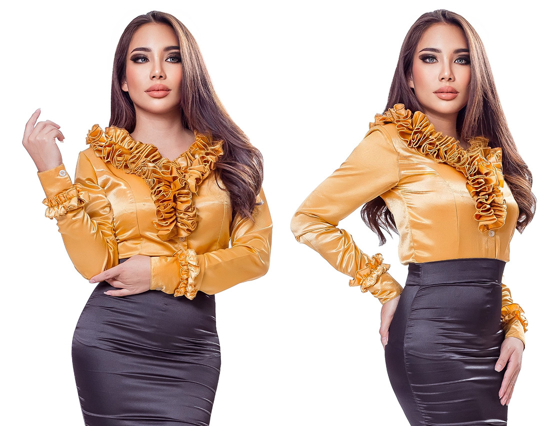sat146 beluka satin frilly blouse 04