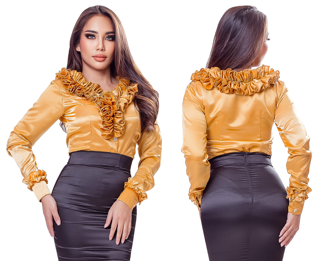 sat146 beluka satin frilly blouse 05