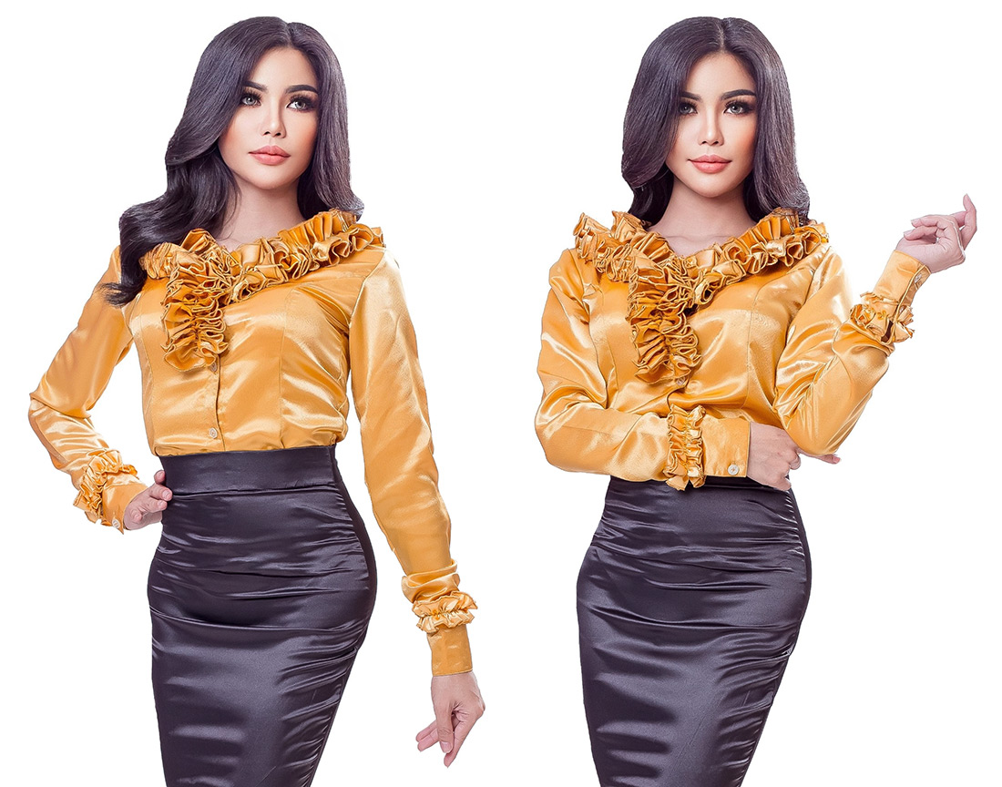 sat146 beluka satin frilly blouse 06