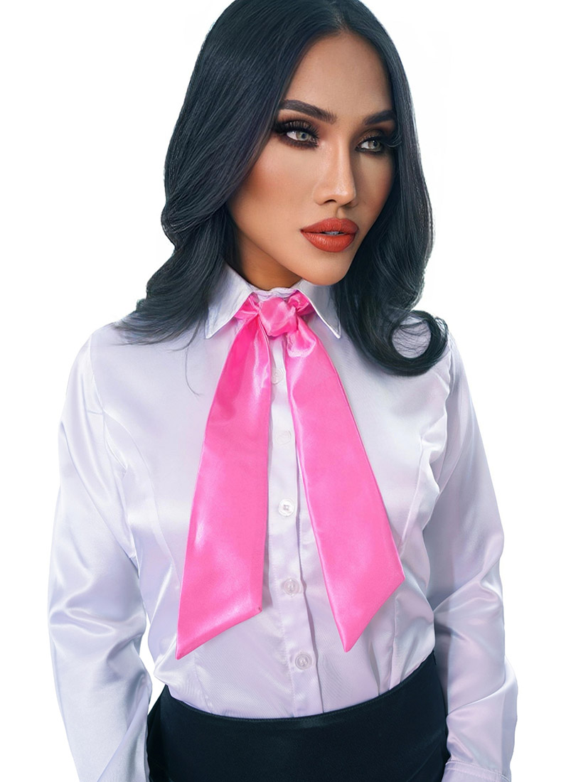 satin tie sat175 shocking pink 1