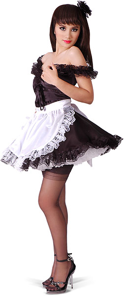 monique luxury satin french maid 7