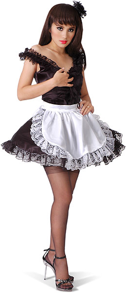 monique luxury satin french maid 9