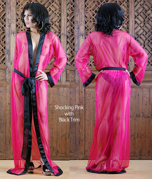 satin trim peignoir 3