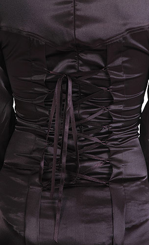 satin rear tie mini dress 4