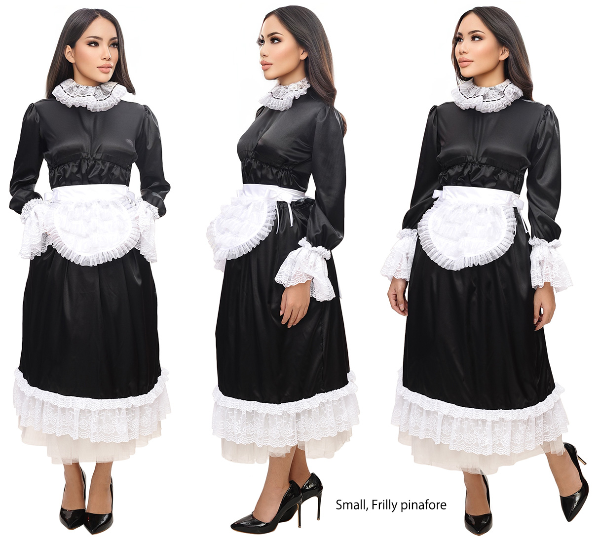 luxury high neck satin parlour maid 8