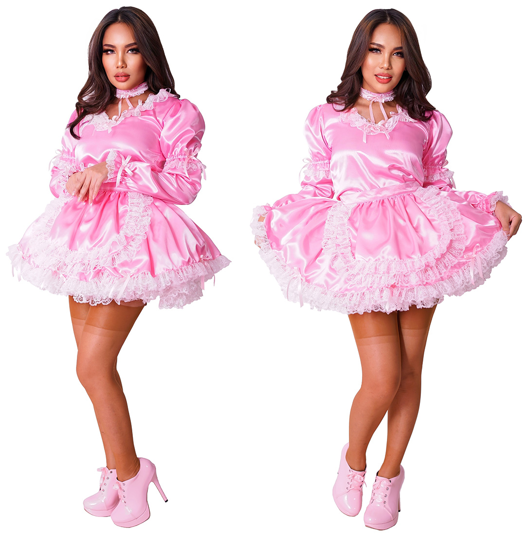 pixie satin french maid 03 sat345