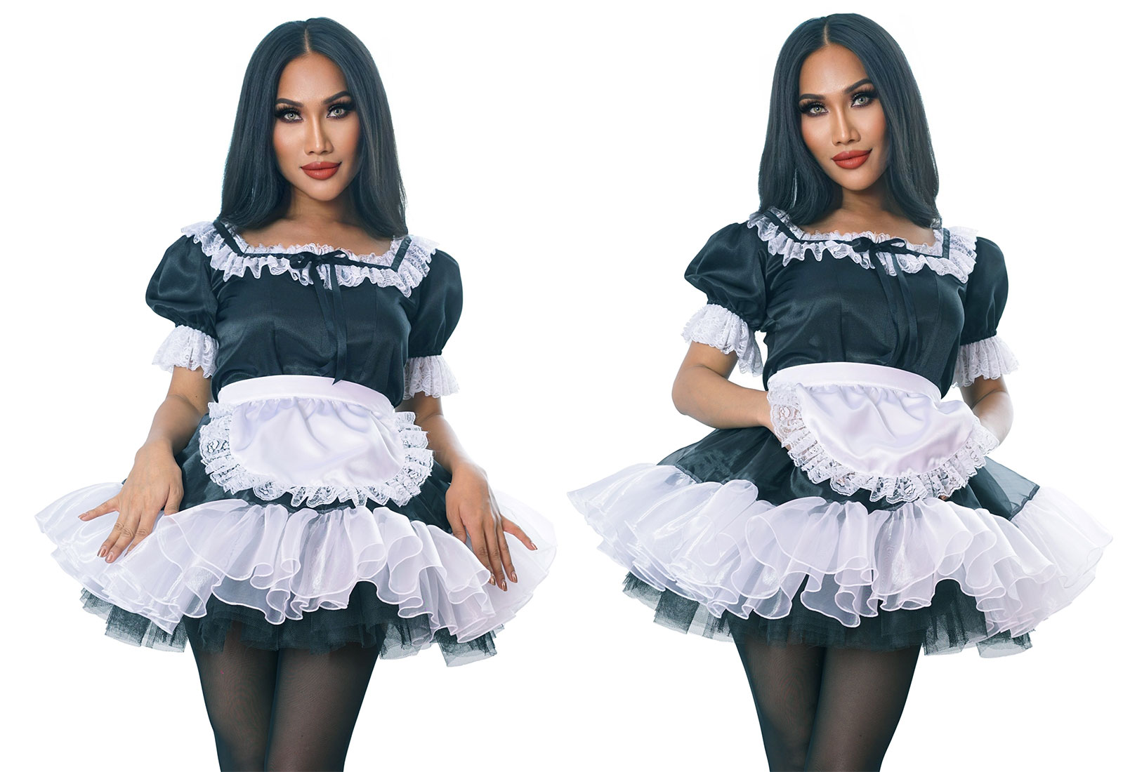 luxury satin lacey maid 01