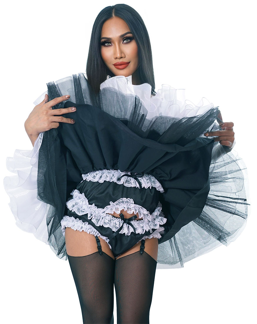 luxury satin lacey maid 03