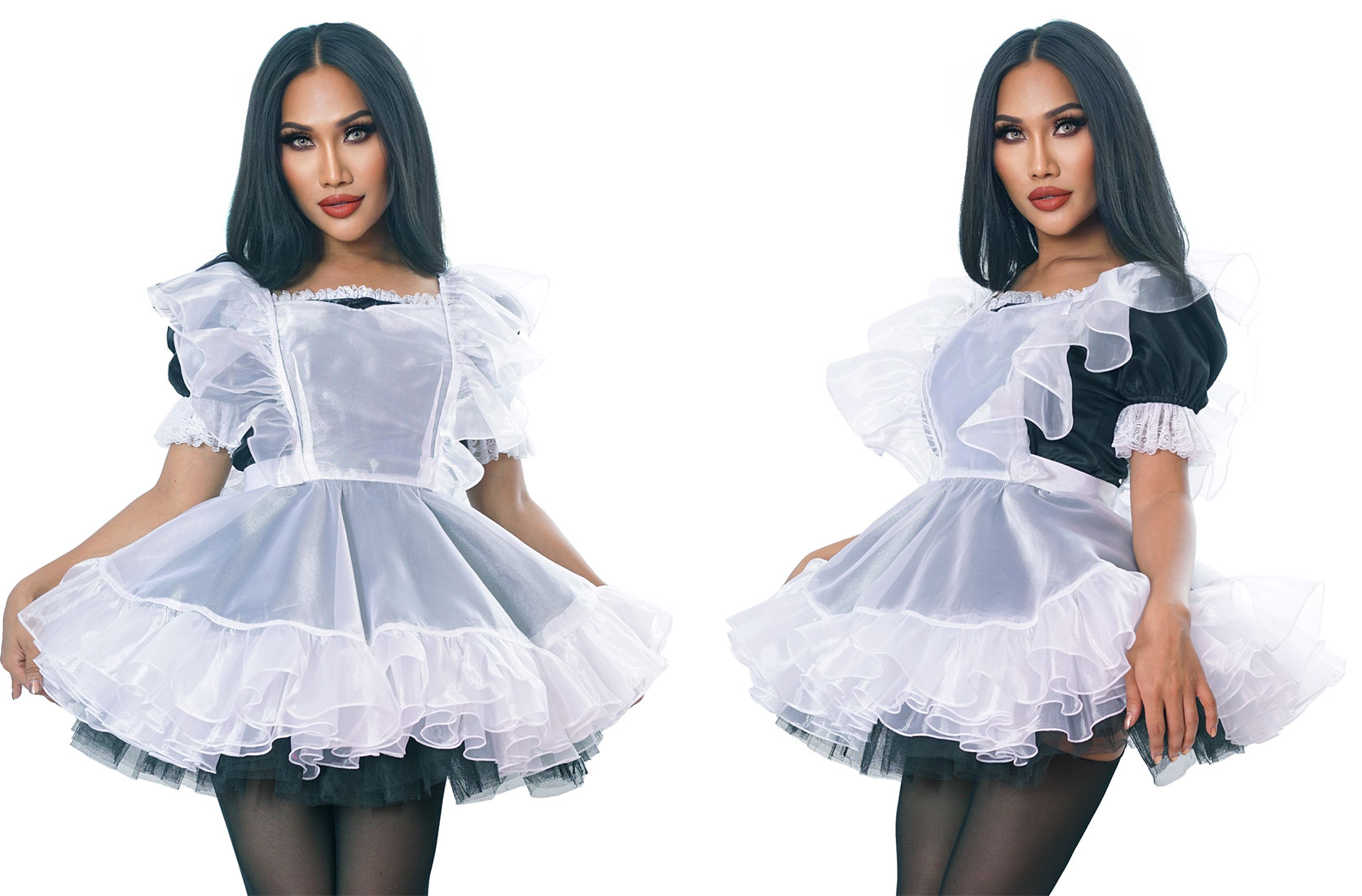 luxury satin lacey maid 06