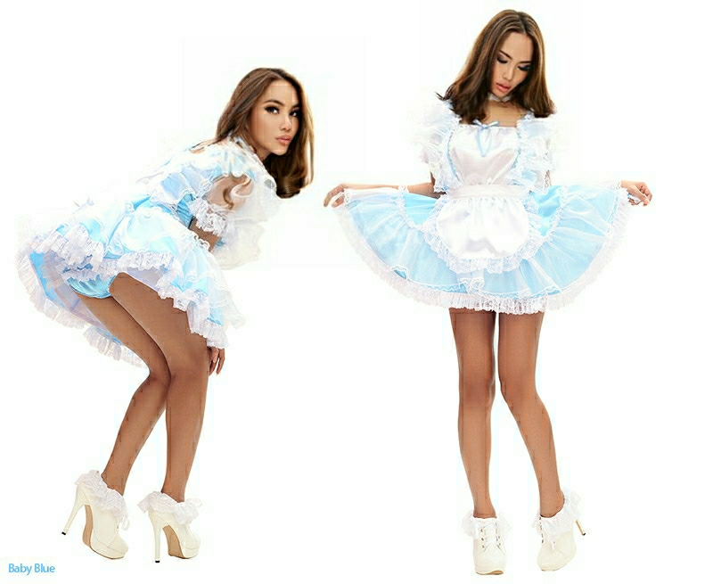 luxury frilly satin sissy maid 3c