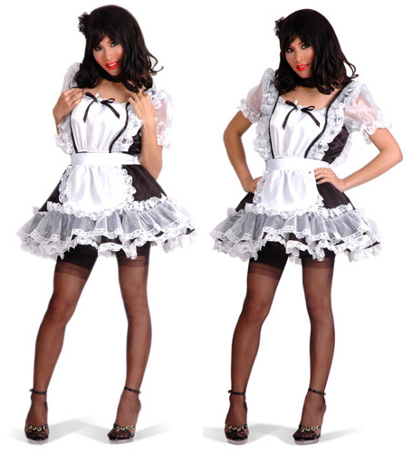 luxury frilly satin sissy maid 4