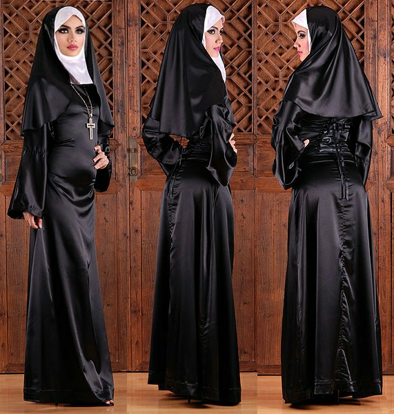 full body satin nun 08