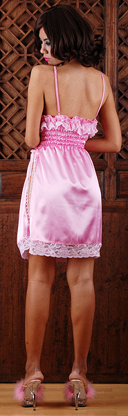 yvette satin slip with side split 4