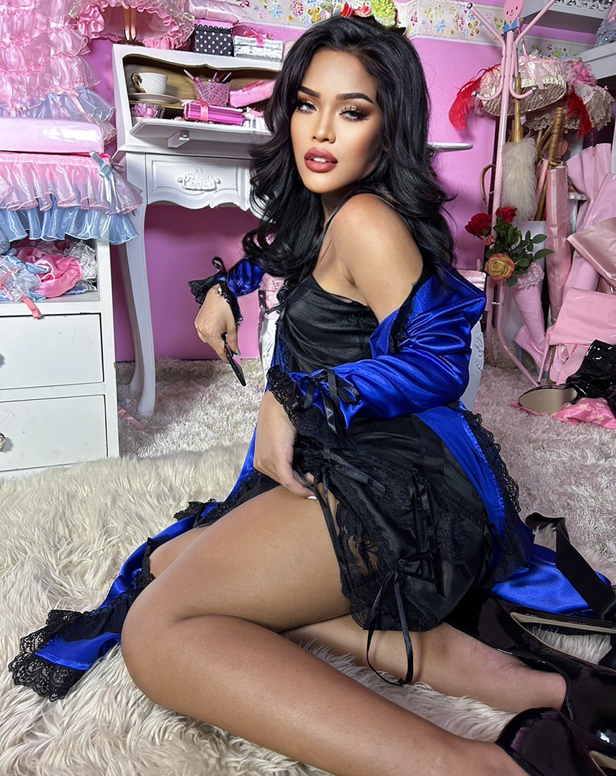 satin and lace gown 07