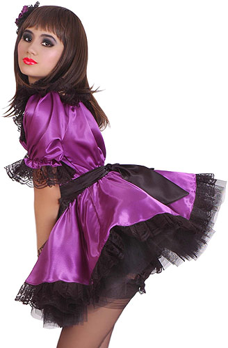 xara black french maids satin pinafore 1