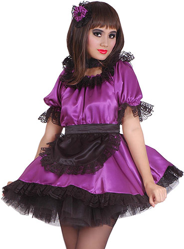 xara black french maids satin pinafore 4