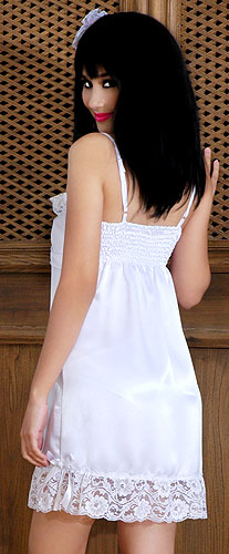 long satin slip with lace 6