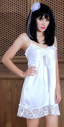 long satin slip with lace 7