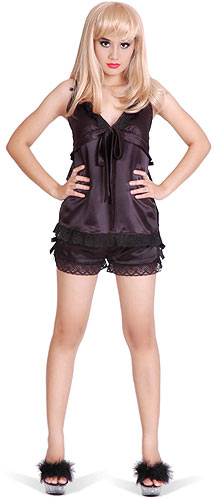 satin and lace babydoll 1