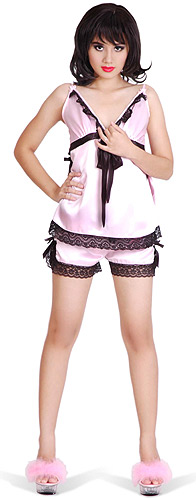 satin and lace babydoll 2