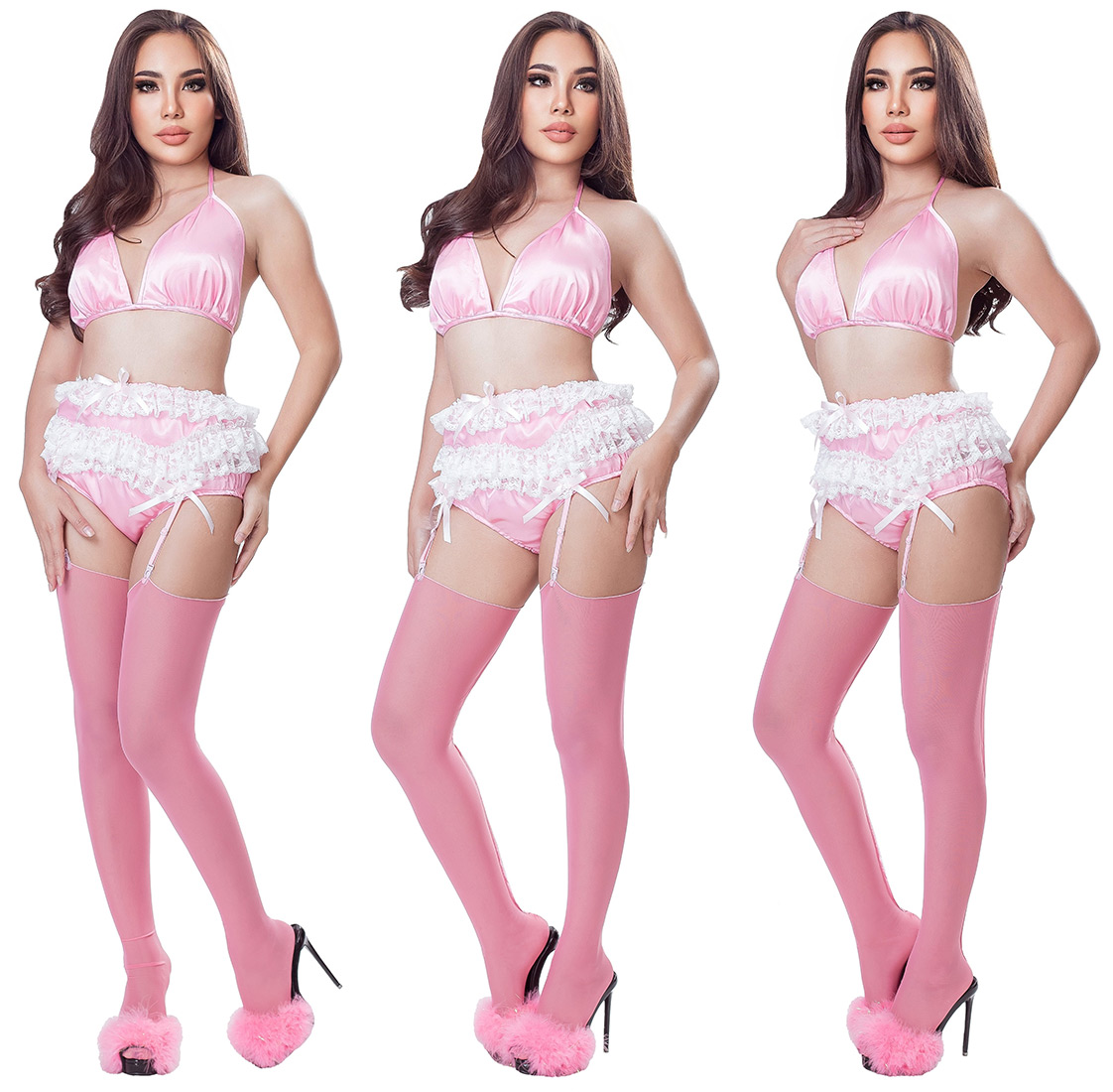 bambi satin and lace suspender belt 2