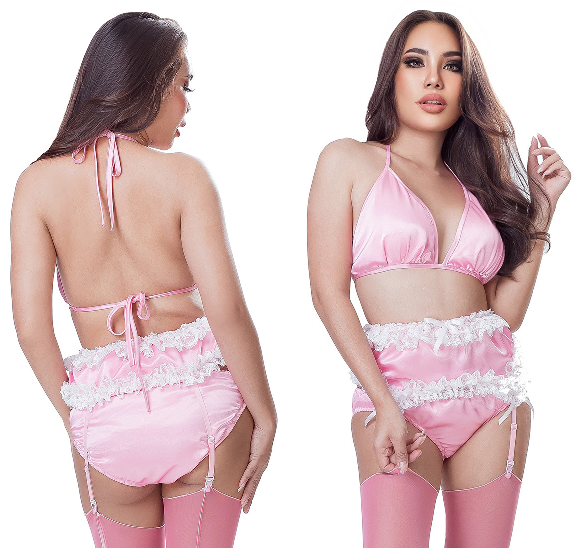 bonnie pink satin suspender belt 4