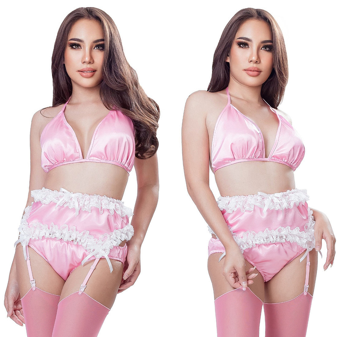bonnie pink satin suspender belt 5