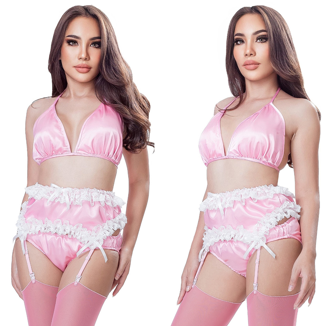 bonnie pink satin suspender belt 6