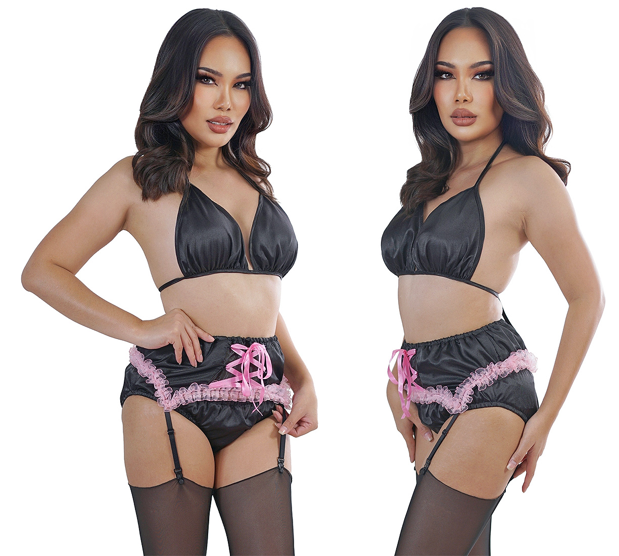 heidi satin suspender belt 03
