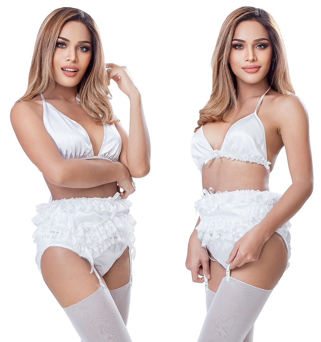 vanessa satin and lace suspender belt 3