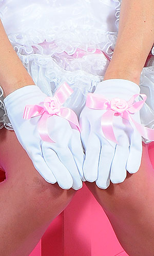 Rose Bow Sissy Gloves