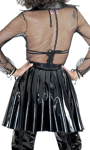 Eva PVC Long Pleated Skirt