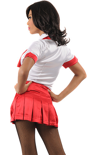 Satin Pleated Secretarial Skirt