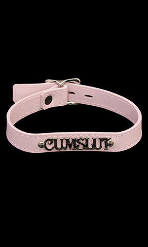 1.5cm Leather CumSlut Collar